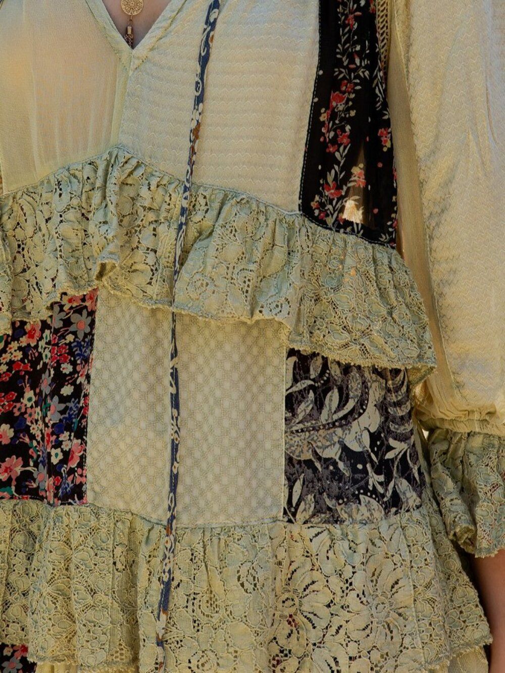 Young Threads Boho Ruffle Detail Pheasant Top Size M - Picture 4 of 7